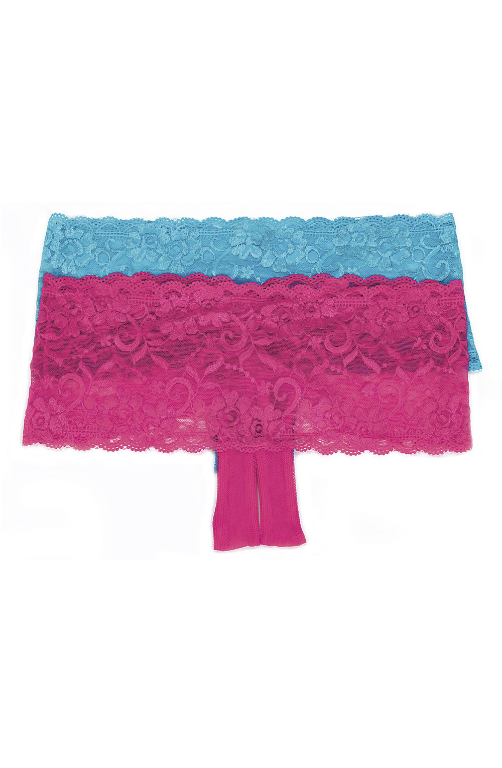 SoH 59 Stretch Lace Boy Short Open Hot Pink
