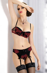 Gracya Mon Amour Bra B-153 - Black/Red