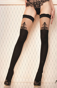 Ballerina 428 Hold Ups Black/Skin 