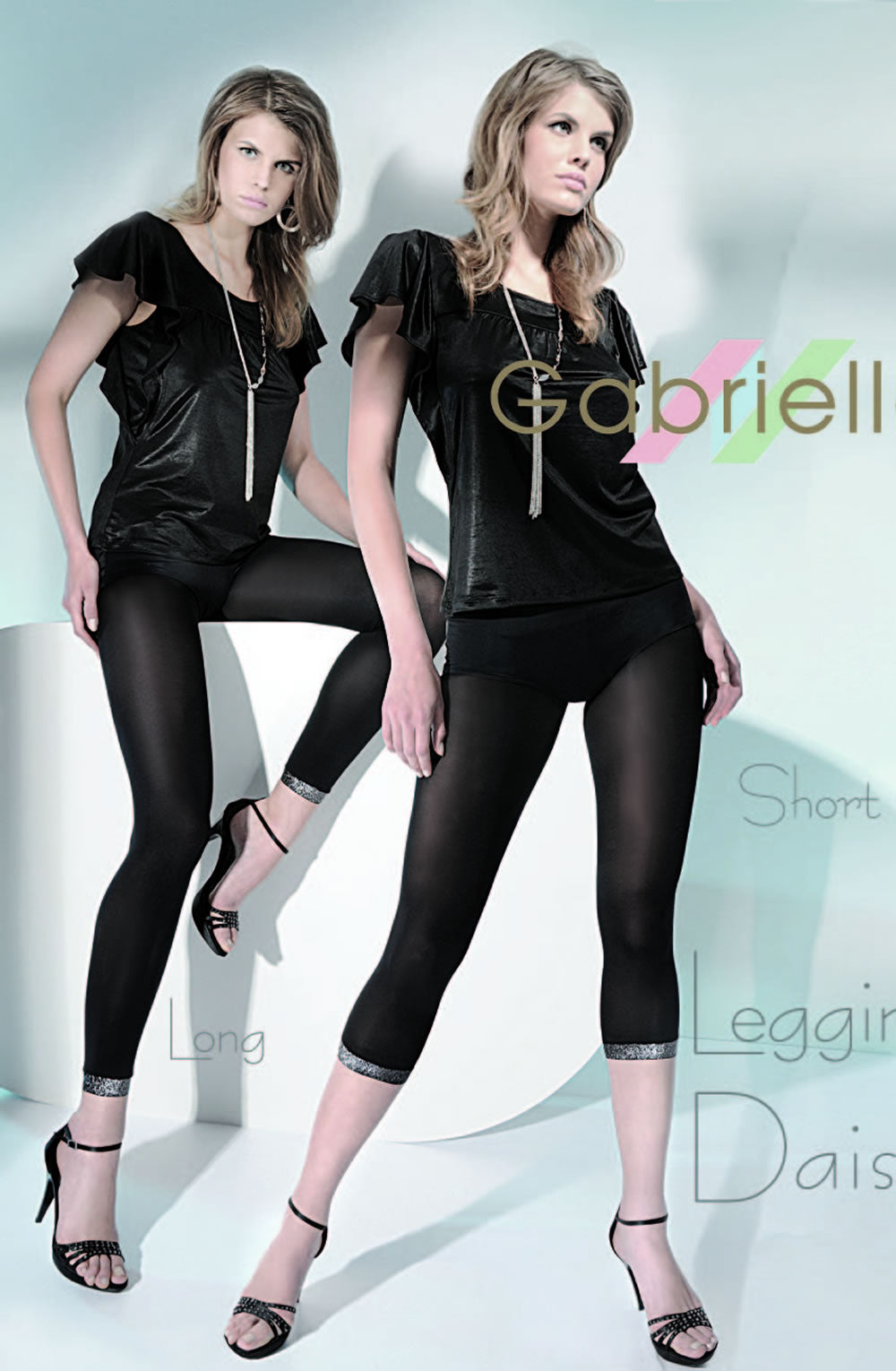 Gabriella Daisy Short Leggings 149 - Nero/Silver