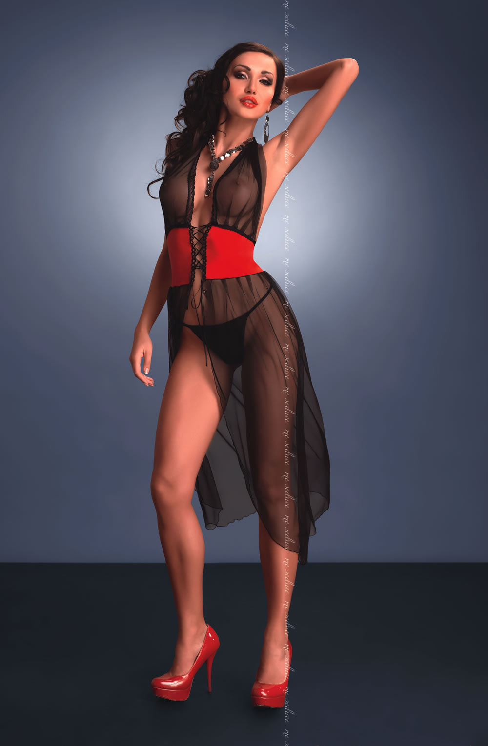 Me Seduce Estefania Chemise Black/Red