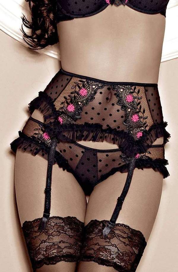 ROZA SCARLET SUSPENDER BELT WHITE